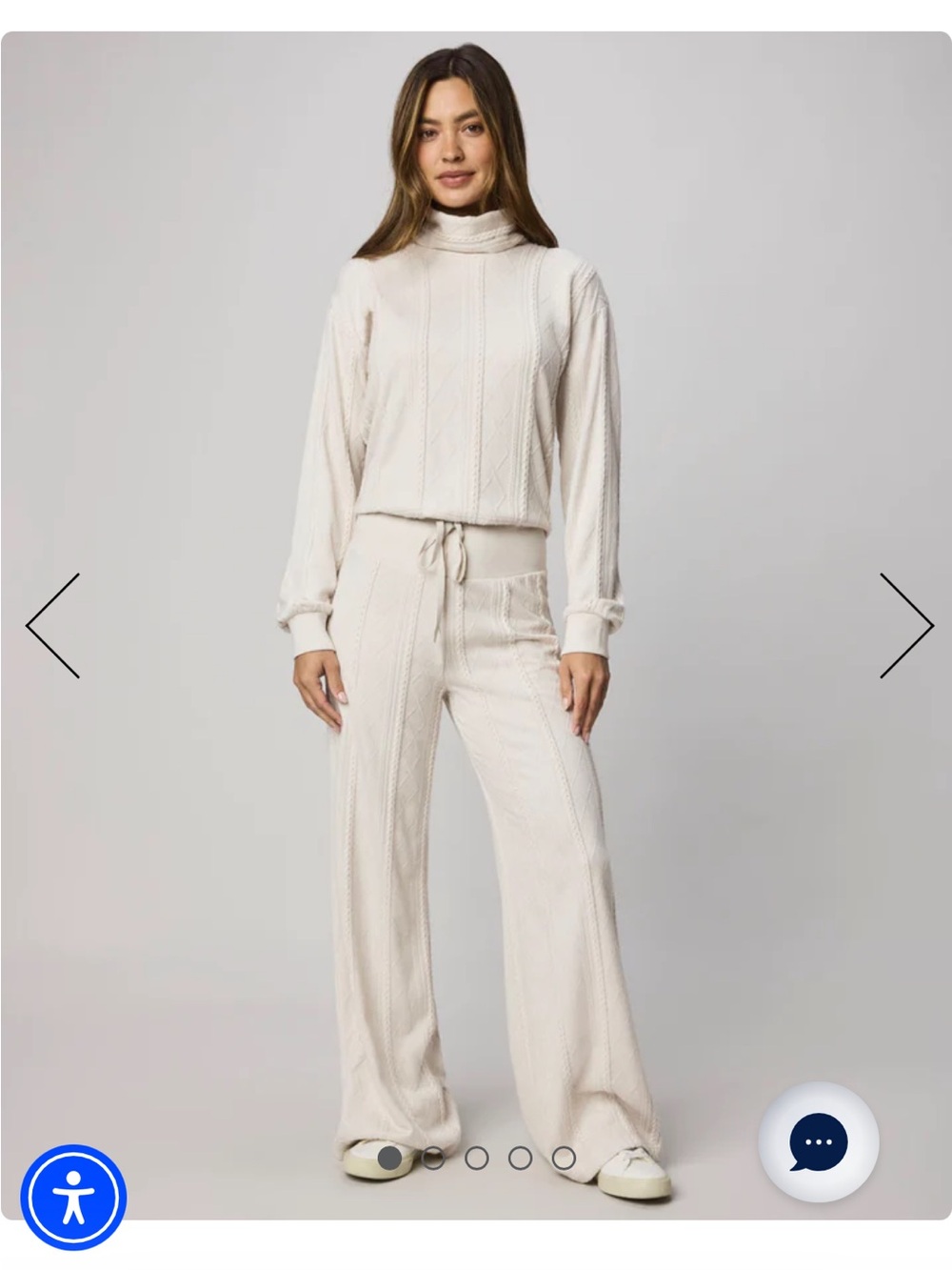 Splendid Cable Lounge Turtleneck Top